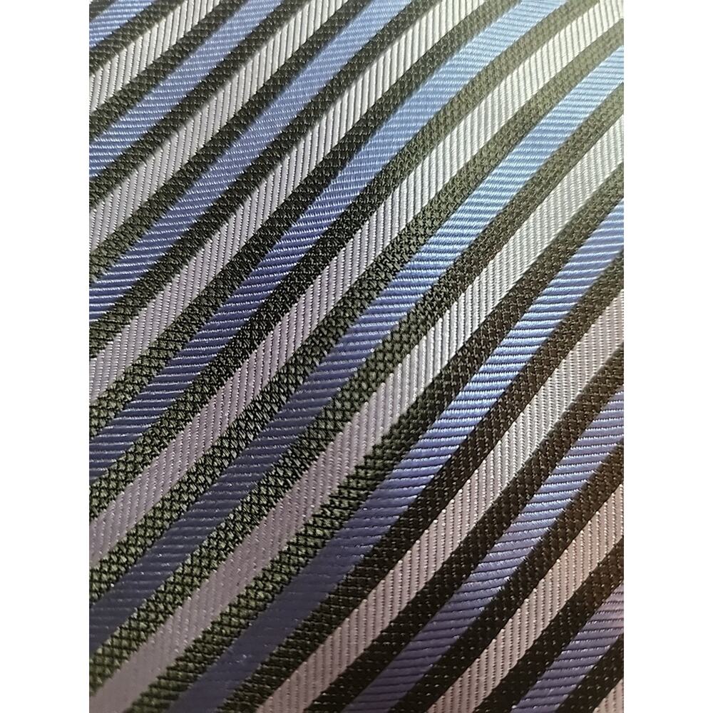 Antonia Collection Repp Men's Silk Tie Blue Black White 59"
